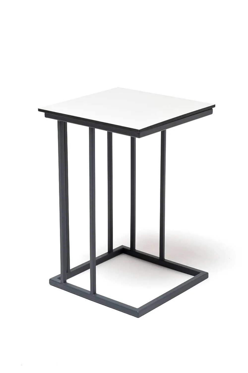 "Тулон" интерьерный стол из HPL квадратный 40х40, H60, цвет молочный