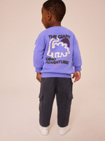 Толстовка и брюки карго в комплекте для мальчика Next 794-345, Сиреневый, Черный