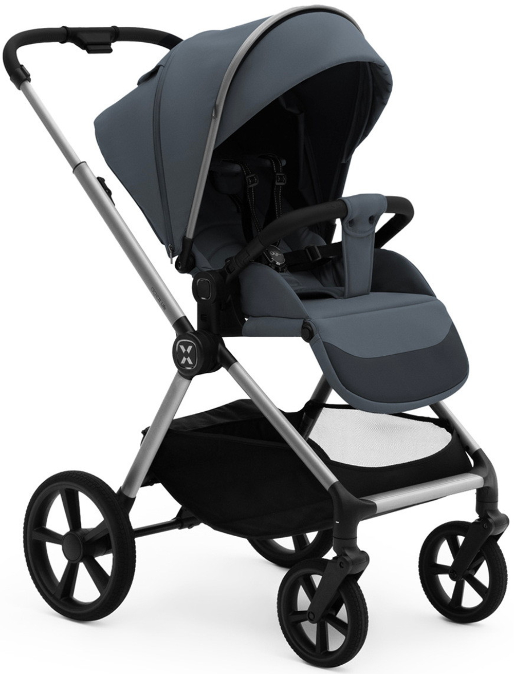 Коляска Agex Life 3 в 1 хромированная рама с автокреслом i-Safe Grey ALG590 Chrome Grey (Серый)