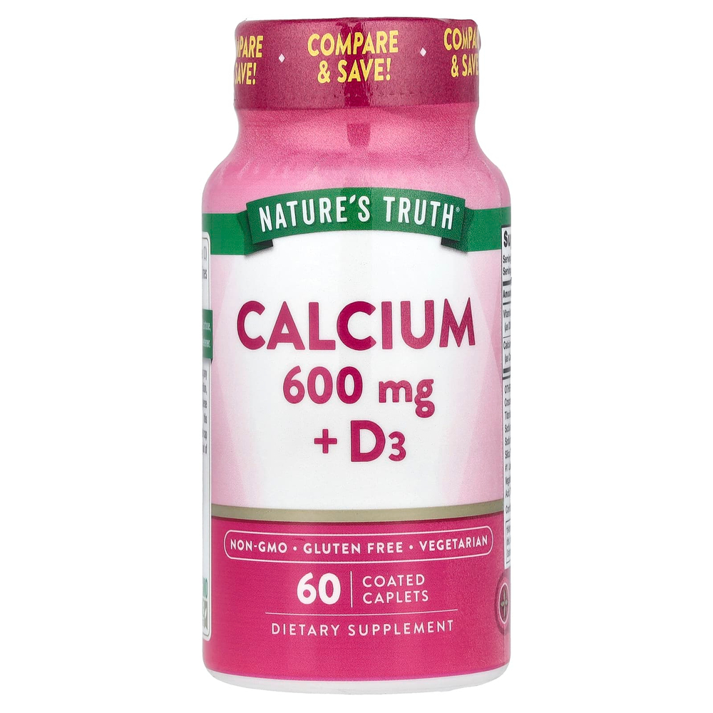 Nature's Truth, Кальций + D3, 60 капсул в оболочке