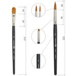 Кисти художественные набор 12 шт. в черном пенале, синтетика, BRAUBERG ART CLASSIC, № 0-14 + веерная, 200966