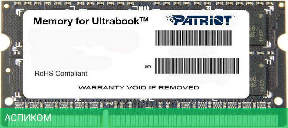 Оперативная память Patriot SODIMM DDR3-1600 4GB PC-12800 (PSD34G1600L2S)