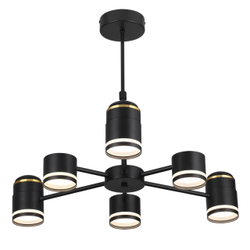 8234/6C COMFI LN25 000 черный, металл/акрил Люстра потолочная GX53 LED 6*10W + LED-проектор 3*5W 2700К 220V VIRSAVA