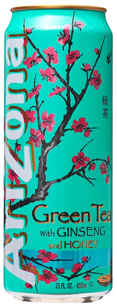 Чай Холодный Зеленый со Вкусом Женьшеня и Меда Arizona Green Tea With Ginseng And Honey 0.68л - 24шт