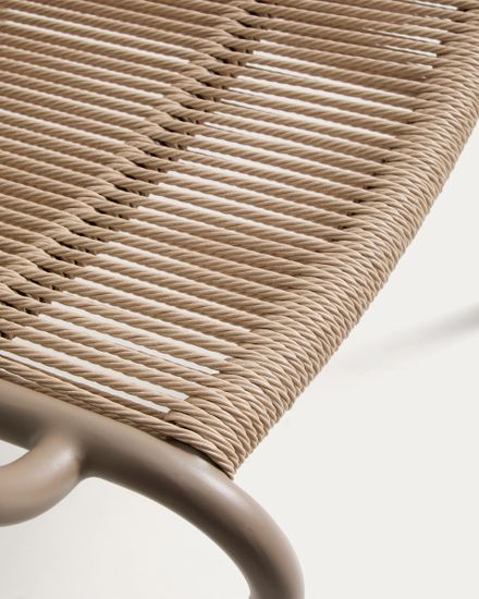 Улчное кресло Salis из алюминия цвета экрю и веревки