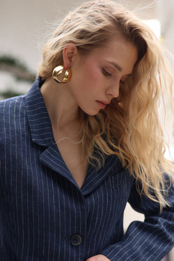 Льняной костюм в полоску