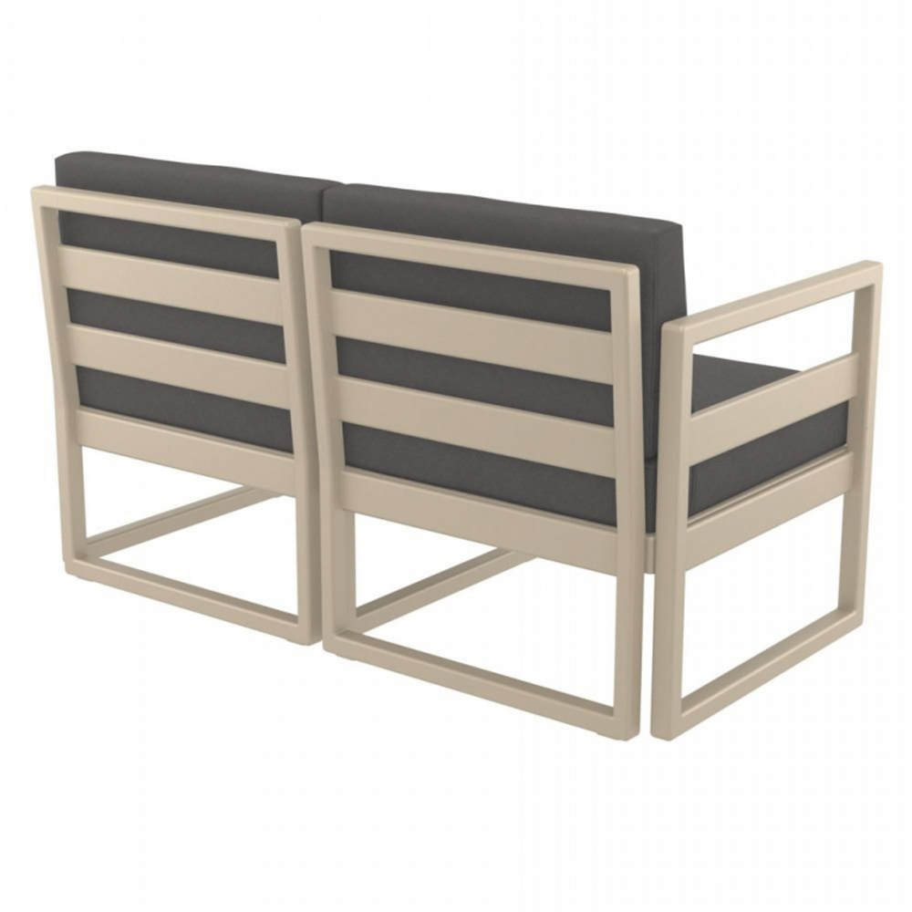 Комплект пластиковой мебели Siesta Contract Mykonos, бежевый, темно-серый