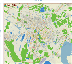 План-схема г. Астана 150 х 170 см подготовлена 20.02.2026 год