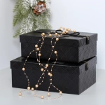 Бусы на ёлку 2м «Роса» d-7,5мм, Шампань