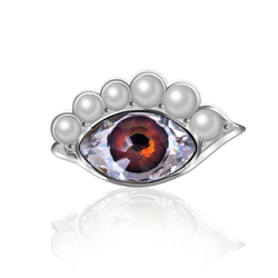 "Шайн" брошь в родиевом покрытии из коллекции "Vision" от Jenavi с замком булавка