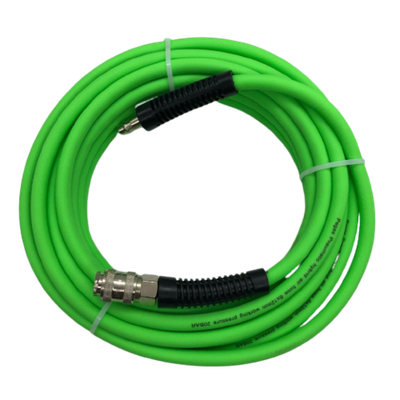 Шланг Pegas резиновый эластичный салатовый быстр. соед. и защитой от перегибов на концах 6*13 15м