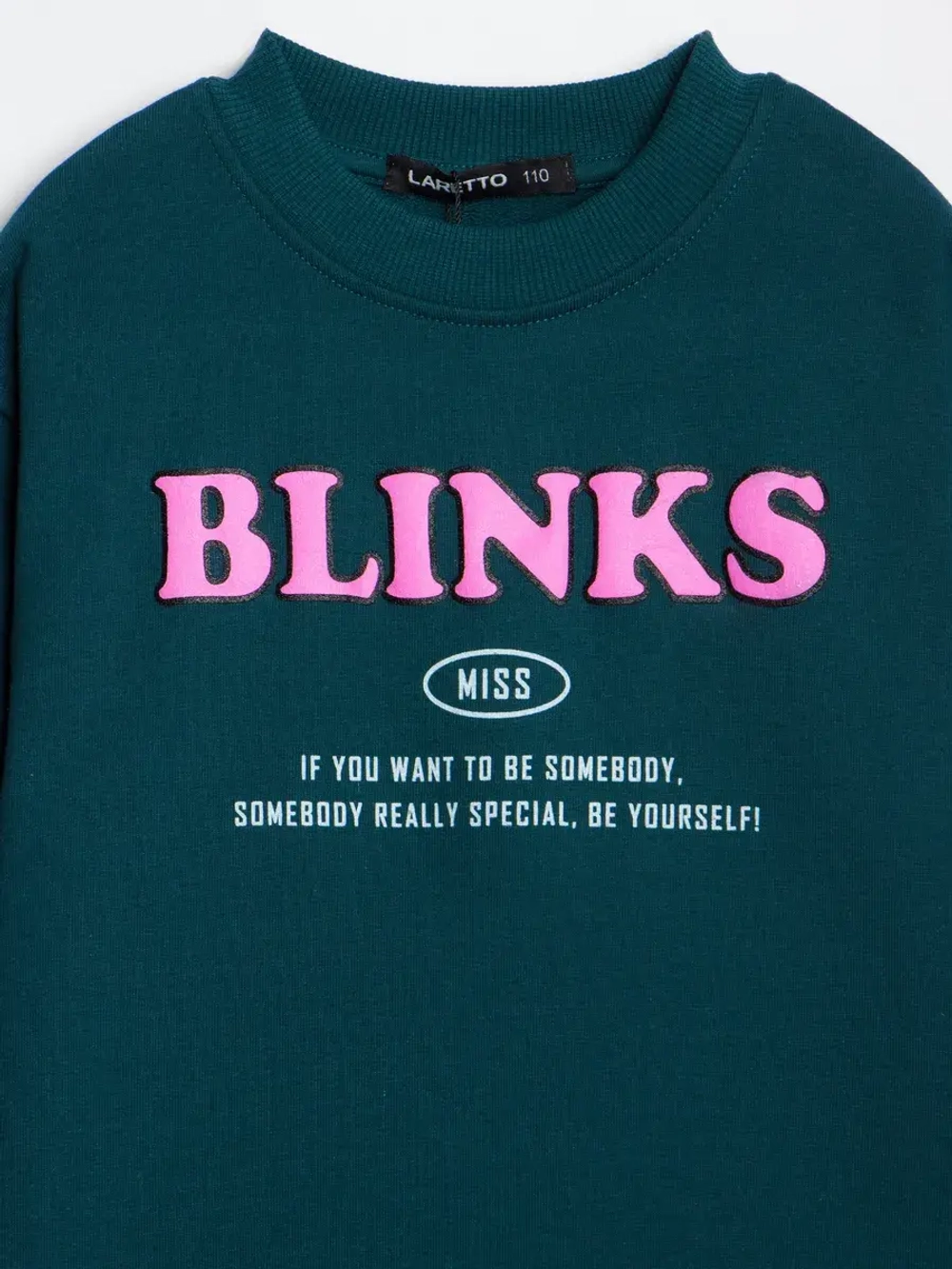 Костюм для девочки, свитшот и брюки, зеленый