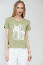 22525 Джемпер женский (зеленый меланж)