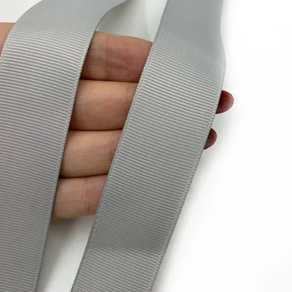 Репсовая лента (сантюр) 25мм, светло-серая, Arta-F