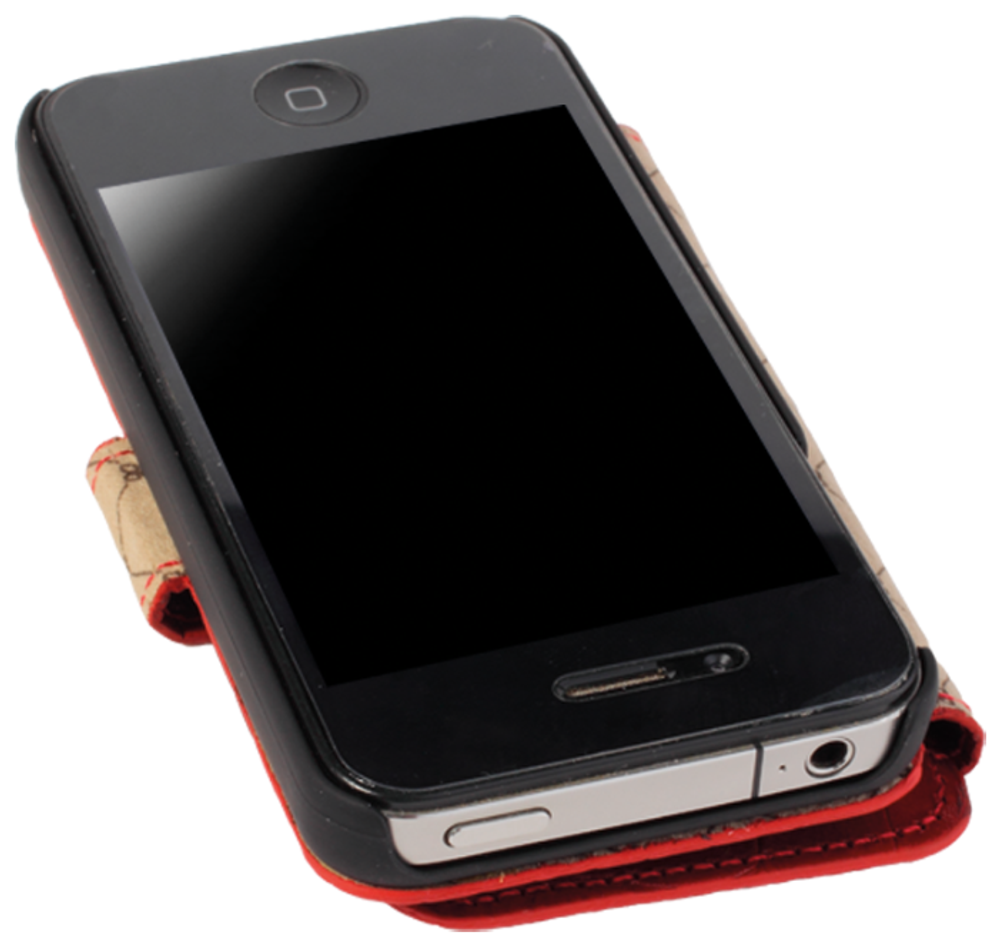 iPhone 4/4s Кожаный чехол-книжка Bouletta (Портмоне) Красный-К4