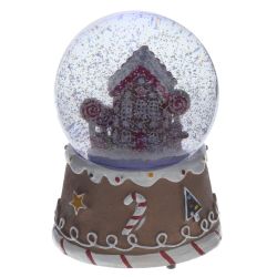 GAEM Фигурка декор в стекл шаре "Домик" (подсвет,муз,вьюга, 3хААА н/п), D 10 см, L12 W11 H14 см