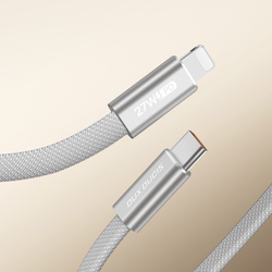 Кабель для быстрой зарядки 27W в тканевой оплетке длина 100см (1м) с разъемом Type C на Lightning, серия AUTO Series Aluminum от Dux Ducis