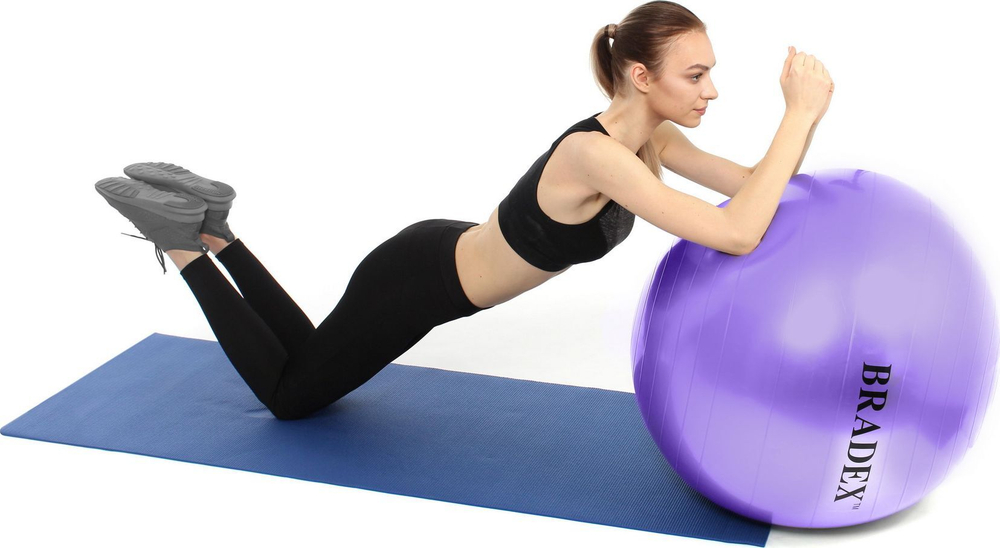 Мяч для фитнеса «ФИТБОЛ-75» Bradex SF 0719 с насосом, фиолетовый