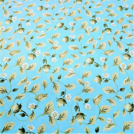 Ткань для пэчворка  ВЕРСАЛЬСКИЕ САДЫ   112 см  100% хлопок(мелкие цветы на голоубом фоне-2)