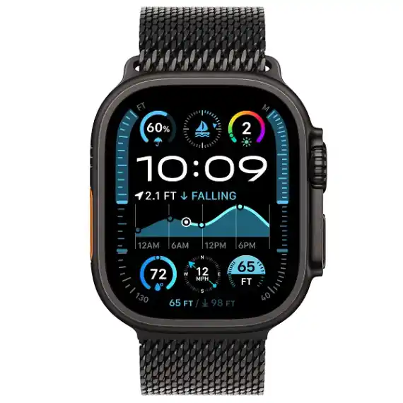 Apple Watch Ultra 2 (2024) GPS + Cellular, 49 мм, корпус из титана, ремешок Titanium Milanese Loop (M) цвета black (черный) MX5U3