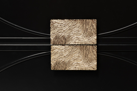 Комод с ящиками 90x40x160см Garda Decor черный с золотой фурнитурой