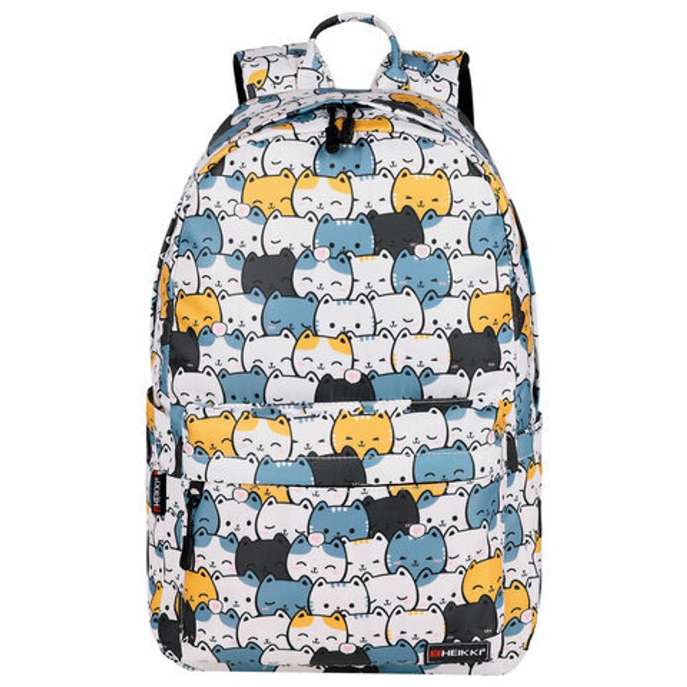 Рюкзак HEIKKI DREAM (ХЕЙКИ) универсальный, c карманом для ноутбука, эргономичный, "Cute Cats", 42х26х14 см, 273849
