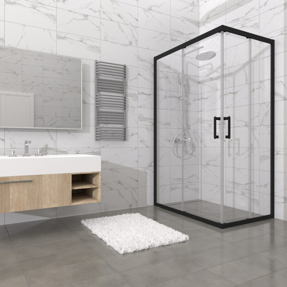 Душевая Ширма Triton Фикс-Блэк 120х80