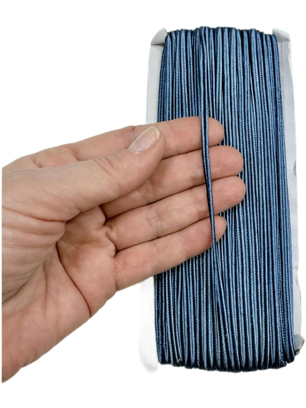 Сутаж атласный 1 уп - 32м цвет серо-синий