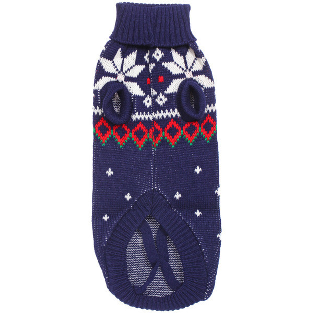 Кофта - свитер для мелких пород собак и кошек «BRO Style», снежинки, цвет синий, р L