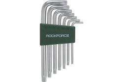 Набор ключей TORX RF-5071T: Г-образных ударопрочных T10H-40H- с отверстием 7пр. на пласт. держат ROCKFORCE