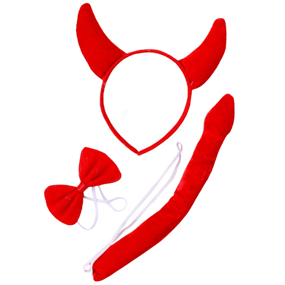 Карнавальный комплект «Чертенок», в красном цвете, 3 предмета