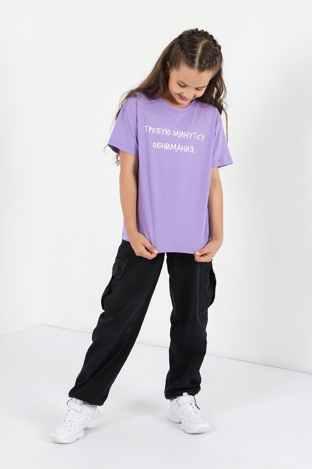 Фуфайка (футболка) для девочки Кэш-1 Виотекс ЛИЛОВЫЙ