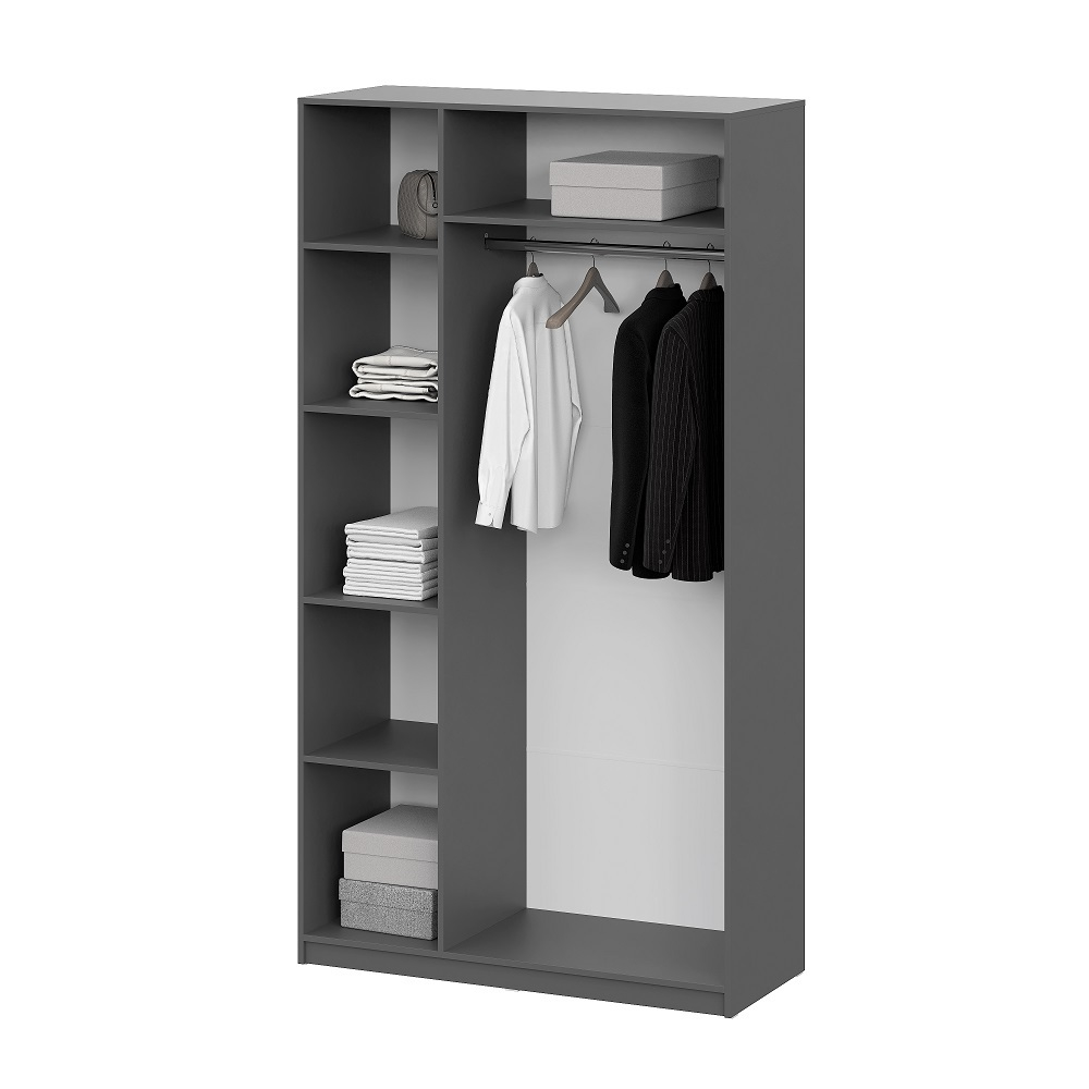 Шкаф распашной (5 полок + штанга) ШК 5 (1200), Графит