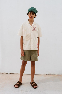 ZARA ПЛАВКИ-БЕРМУДЫ С ВЫШИВКОЙ, ХАКИ