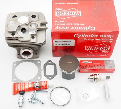 Поршневая группа б/п Husqvarna 365/372 (D:48-мм, патрубок: круг, 1-кольцо, ком. №1, керам.) [Winzor]