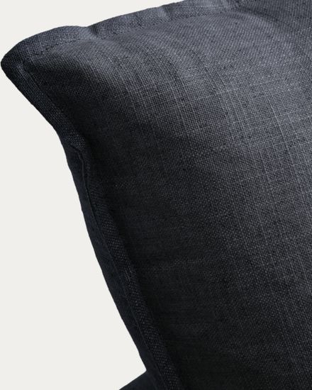 Модульный диван Anarela из темно-серого льна и вискозы с торцевым модулем и съемным чехлом, 270 см