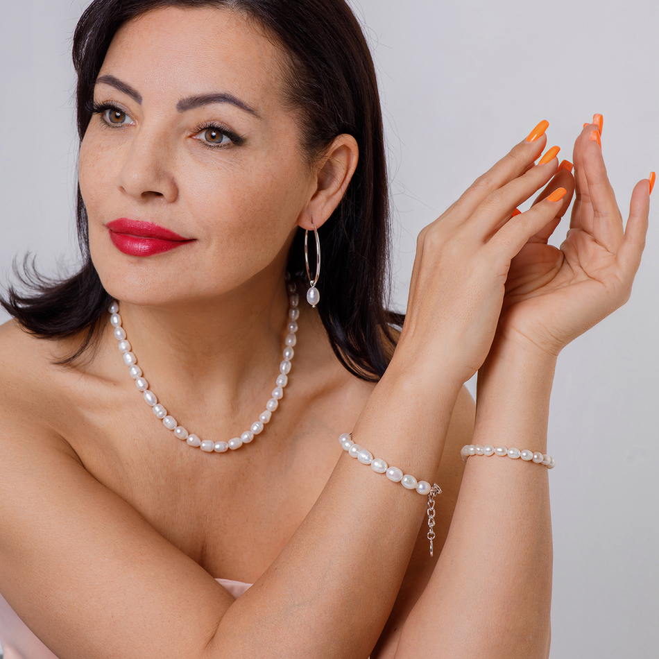 Браслет Fiore Luna String of Pearls Сarabiner CL4520 S