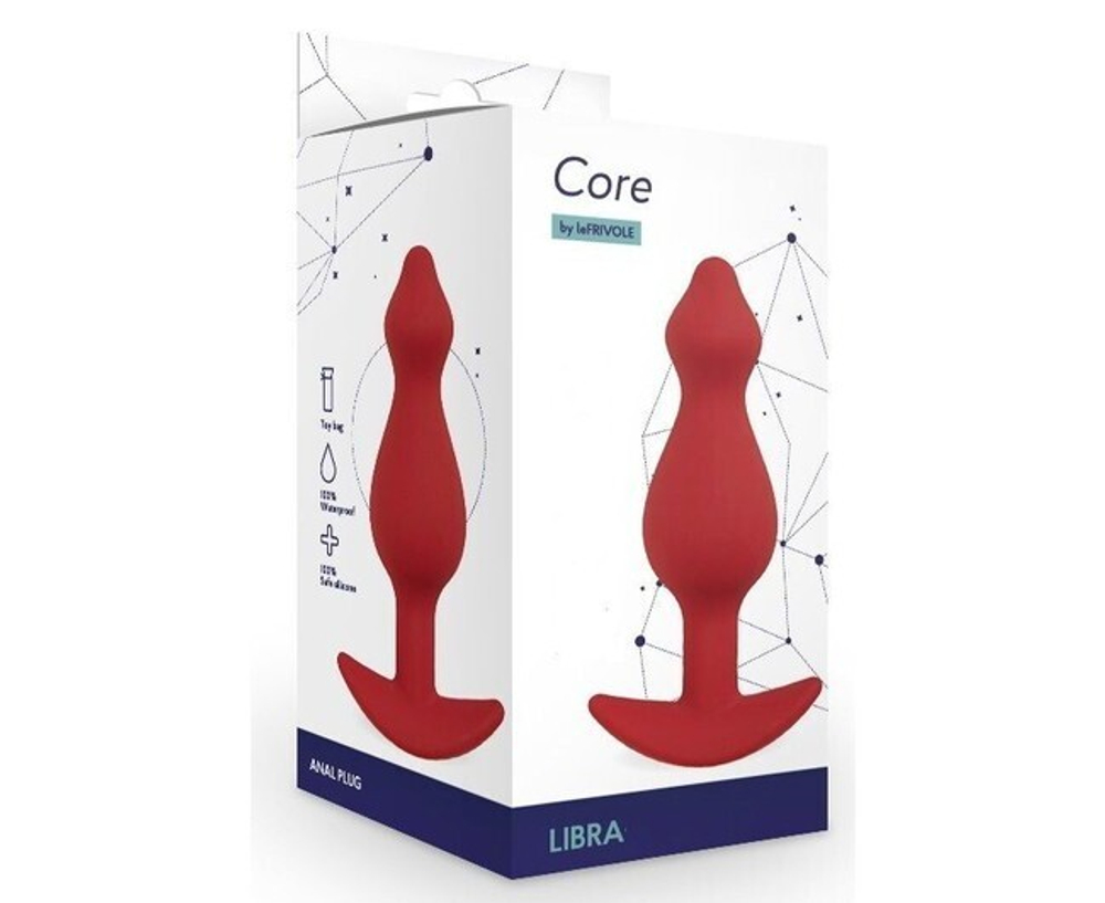 Большая анальная пробка для ношения Libra L (Цвет: темно-красный)