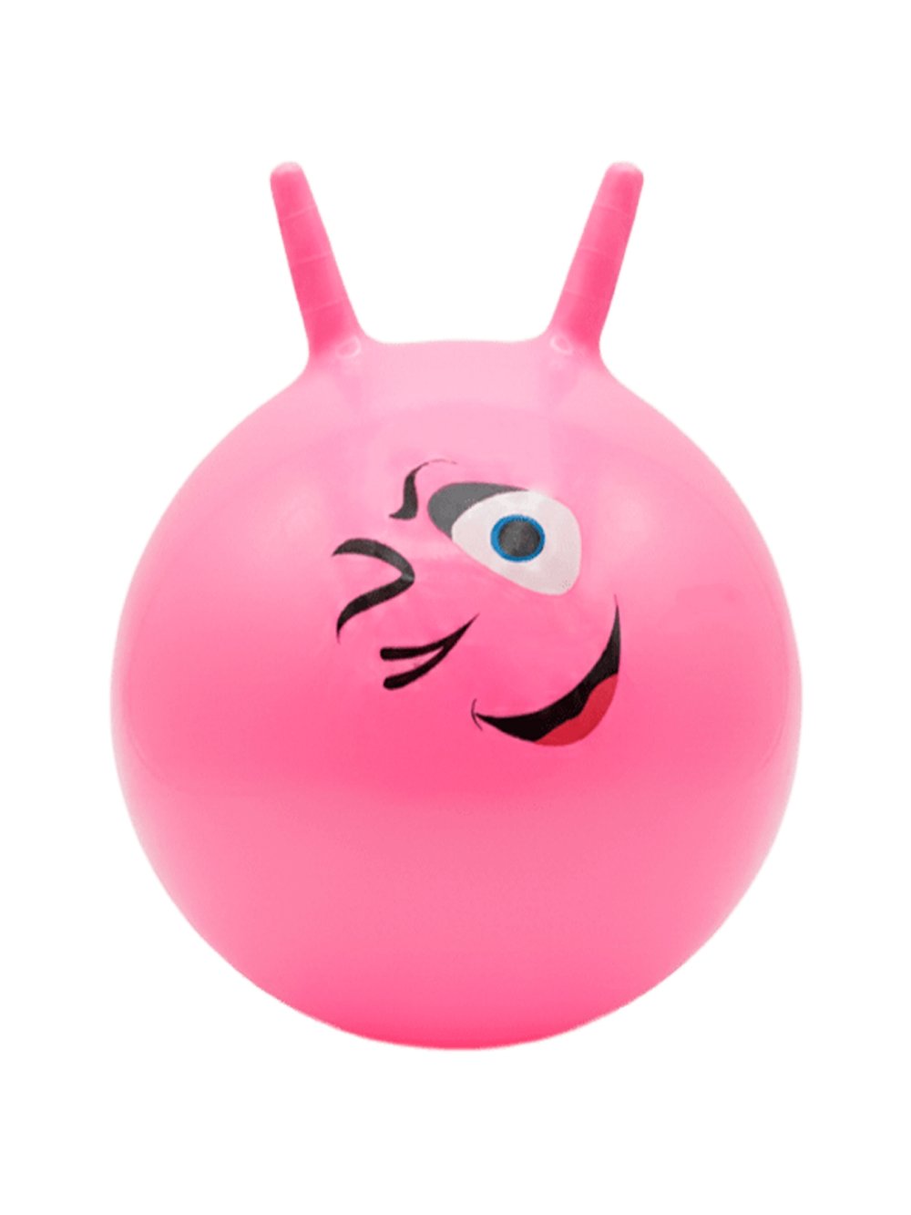 Мяч прыгун с рожками 45 см цвет розовый
