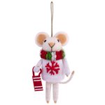 Украшение ёлочное (1 шт.) "Мышка", 6х5х13 см, фетр, хлопок, ассорти 4 дизайна, ЗОЛОТАЯ СКАЗКА, 592422