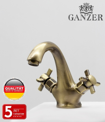 15011-D Смеситель для умывальника (БРОНЗА) "GANZER