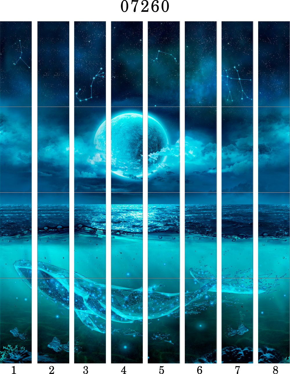 Панель ПВХ фотопечать 3D Panda Звёздное сияние 2700х250 мм