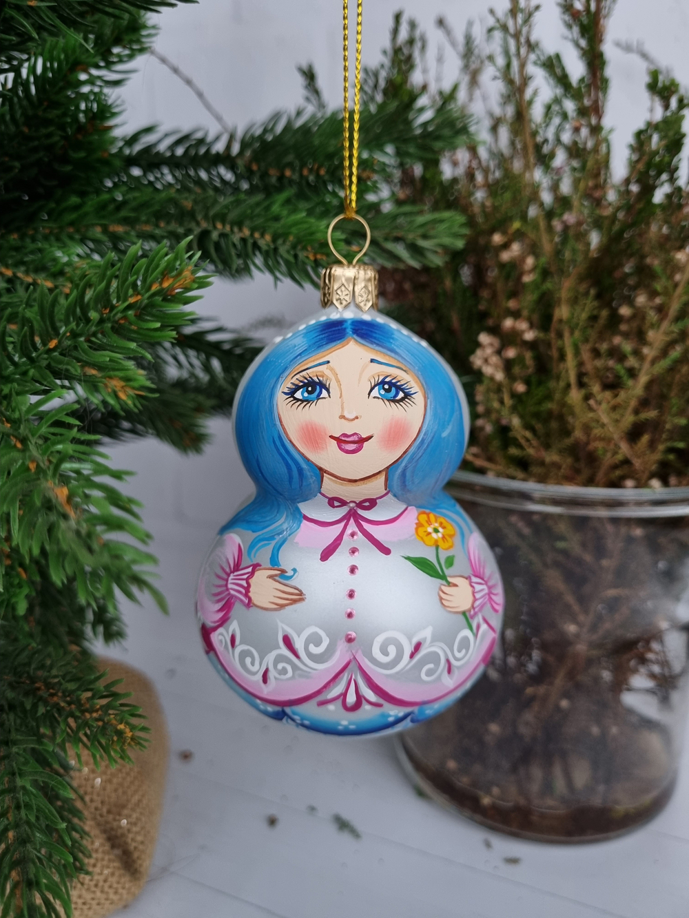 Матрешка стеклянная "Мальвина"