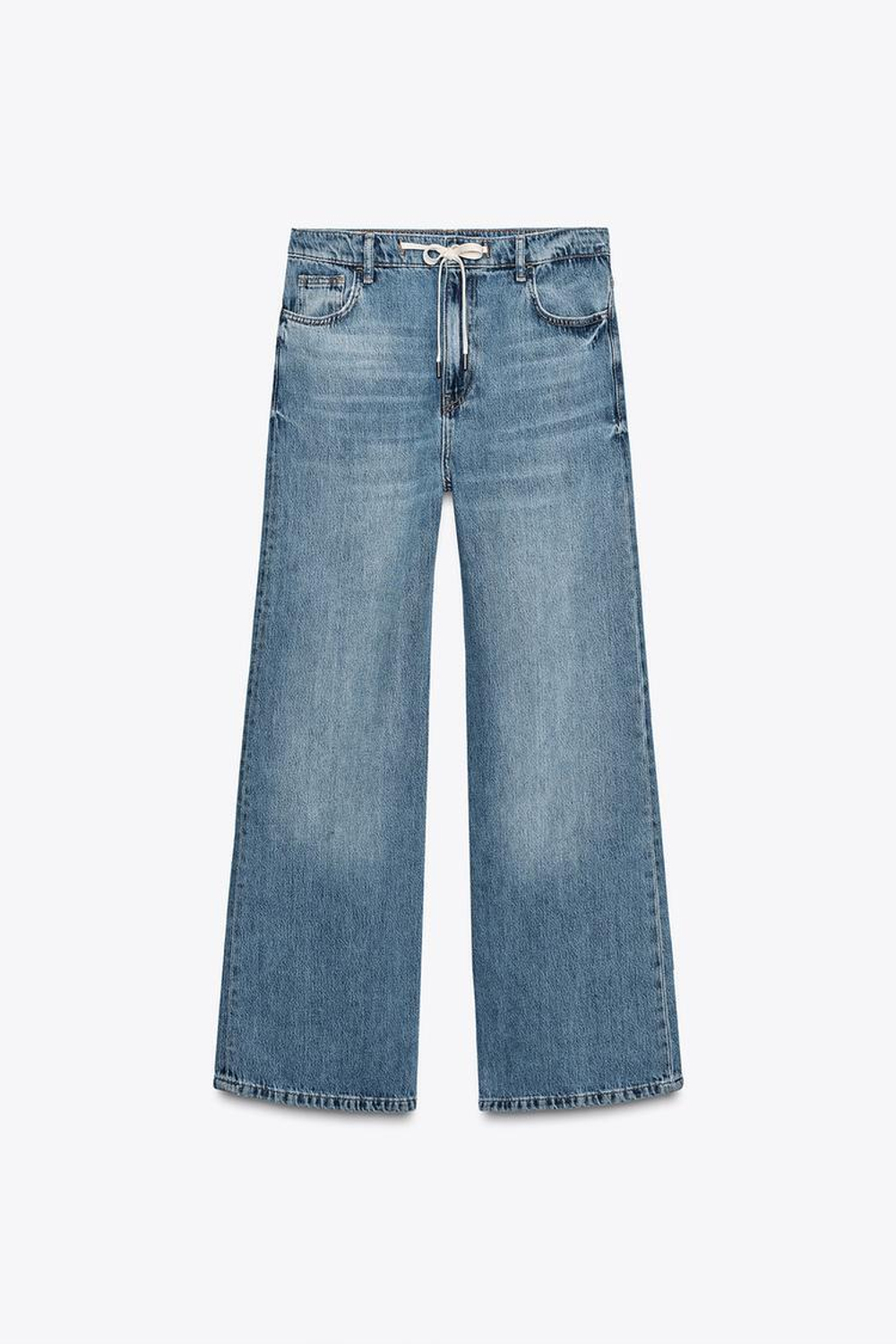 ZARA ДЖИНСЫ RELAXED СО СРЕДНЕЙ ПОСАДКОЙ — ZW COLLECTION, СИНИЙ