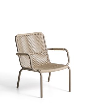 Улчное кресло Salis из алюминия цвета экрю и веревки