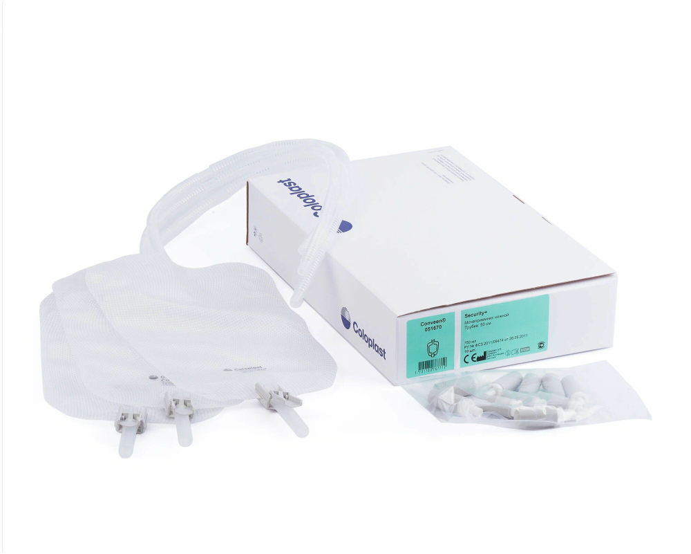 Coloplast Conveen Мочеприемник ножной Секьюрити+, 750 мл, 50 см, 10 шт