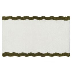 Коврик для ванной с кантом оливкового цвета из коллекции Trendy Ruffles, 50x80 см