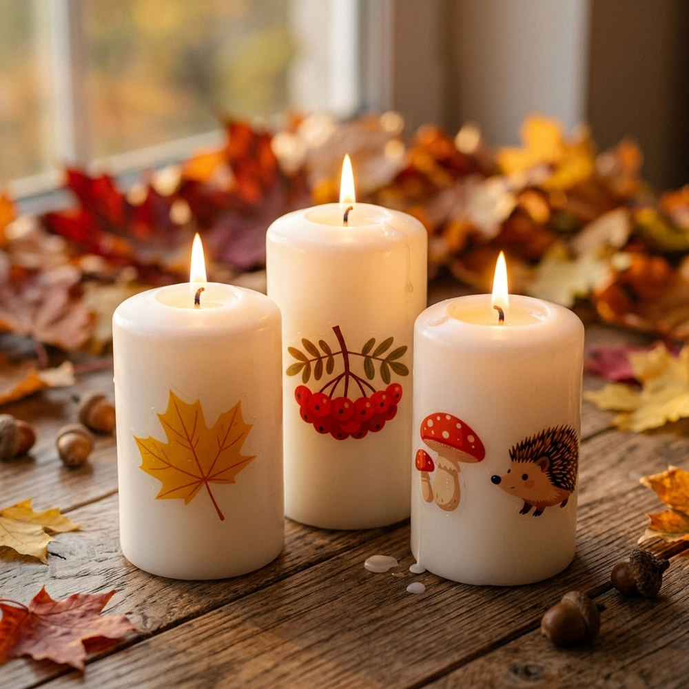 Трансфер переводной - декаль для свечей и гипса осень 009 А5