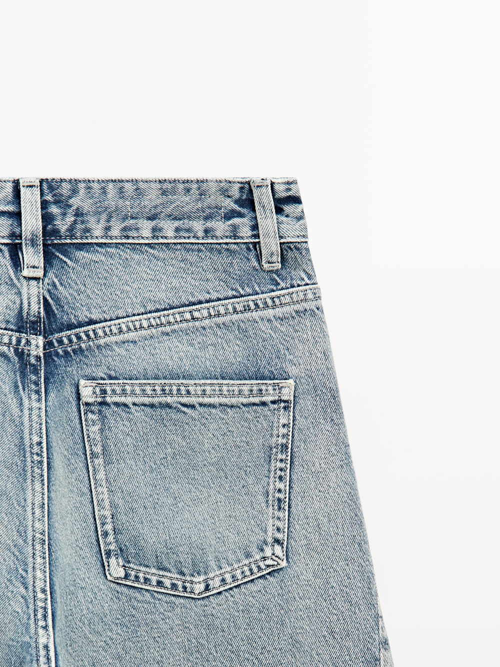 Massimo Dutti Джинсы свободного кроя средней посадки, светло-голубой