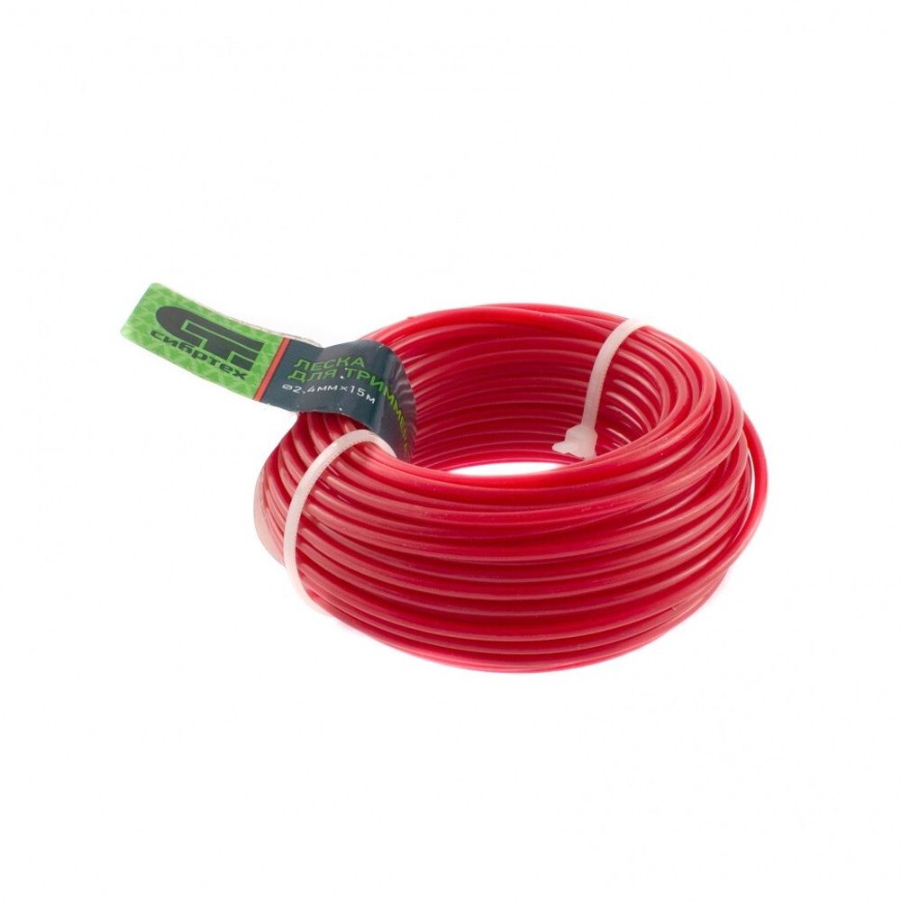 Леска для триммера круглая, 2.4 мм х 15 м, Россия Сибртех, 961475
